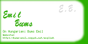 emil bums business card